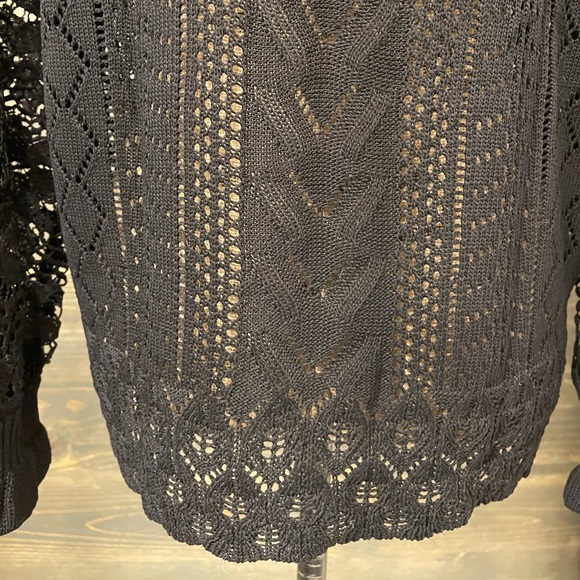 New Women's Boho Crochet Long Sleeve Pullover Light Sweater - Picture 7 of 8